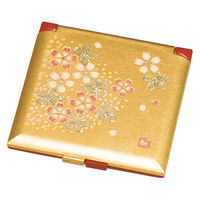 ミタニ コンパクトミラー 角コンパクトミラー 箔工芸 山中塗 和風 花あかり 496854 1個（直送品）