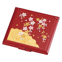ミタニ コンパクトミラー 角コンパクトミラー 箔工芸 祥雲桜 山中塗 和風 496857 1個（直送品）