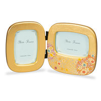 ミタニ フォトフレーム 小判ダブルピクチャー 箔工芸 山中塗 花丸 496833 1個（直送品）