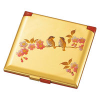 ミタニ コンパクトミラー 角コンパクトミラー 箔工芸 山中塗 和風 花鳥 496850 1個（直送品）