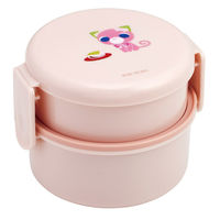 スケーター 弁当箱 500ml 丸型ランチボックス2段 お茶犬サクラ 497500 1個（直送品）