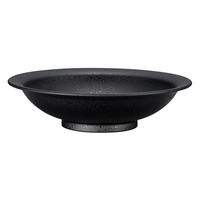 ミタニ 山中 中華皿 石目塗 黒 497559 1個（直送品）