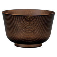 ミタニ 汁椀 レンジ百合型欅杢目汁椀 ダークブラウン 497572 1個（直送品）