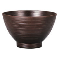 ミタニ 汁椀 レンジ欅刷毛筋大汁椀 ダークブラウン 497578 1個（直送品）