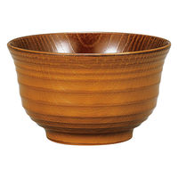 ミタニ 丼鉢 レンジ千段欅杢目丼 ライトブラウン 497581 1個（直送品）