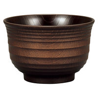 ミタニ 汁椀 レンジ千段欅杢目汁椀 ダークブラウン 497580 1個（直送品）