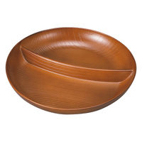 ミタニ ランチプレート 欅杢目サークルプレート ライトブラウン 497597 1個（直送品）