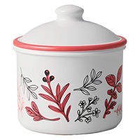 ナカジマ 保存容器 Herbal Harmony ラウンドストッカー 330ml レッド 530467 1個（直送品）