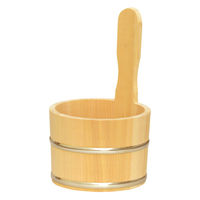 ヤマコー 湯桶 木製 片手湯桶 ステンレスタガ 椹 サワラ 530514 1個（直送品）