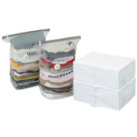 アストロ 一体型圧縮ボックス 衣類用 ホワイト 2個組 623-58 1セット(2個+2枚)（直送品）