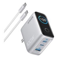 Anker  Charger(100W 3 Ports)with USB-C & USB-Cケーブル シルバー B121BN41（直送品）