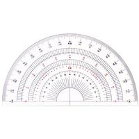 ドラパス 半円分度器 15cm アクリル製 180度 16-504 1セット(6枚)（直送品）