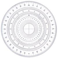 ドラパス 全円分度器 15cm アクリル製 360度 16-512 1セット(4枚)（直送品）