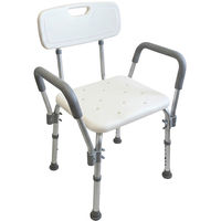 EMA シャワーチェア 肘掛け付き 高さ6段階調節 介護用 SunRuck SR-SBC018KD 1個（直送品）