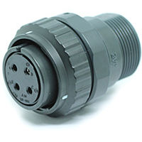 日本航空電子工業 ワンタッチ嵌合丸型防水コネクタ ストレートプラグ ソケット JL10-6A20-4SE-EB 1個（直送品）