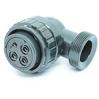 日本航空電子工業 ワンタッチ嵌合丸型防水コネクタ ライトアングルプラグ ソケット JL10-8A22-22SE-EB 1個（直送品）