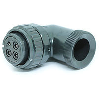 日本航空電子工業 ワンタッチ嵌合丸型防水コネクタ ライトアングルプラグ ソケット JL10-8A22-22SE-EB1 1個（直送品）