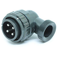 日本航空電子工業 ワンタッチ嵌合丸型防水コネクタ ライトアングルプラグ ピン JL10-8A22-22PE-EB 1個（直送品）