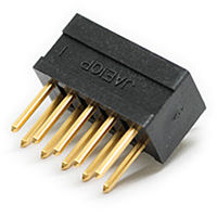 日本航空電子工業 2.54mmピッチ オープンピンヘッダ 2列型 ライトアングルスルーホール PS-10PE-D4LT1-PN1 1個（直送品）