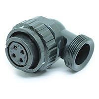 日本航空電子工業 ワンタッチ嵌合丸型防水コネクタ ライトアングルプラグ ソケット JL10-8A18-10SE-EB 1個（直送品）