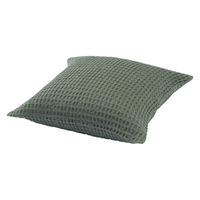 無印良品 インド綿洗いざらしワッフル織クッションカバー ５５×５９ｃｍ用 ダークグリーン 良品計画