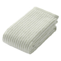 無印良品 ふっくらパイルフェイスタオル（柄） ３４×８５ｃｍ グリーンストライプ 良品計画