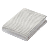 無印良品 ふっくらパイルバスタオル（柄） ６０×１２０ｃｍ ライトグレーストライプ 良品計画