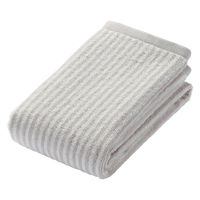 無印良品 ふっくらパイルフェイスタオル（柄） ３４×８５ｃｍ ライトグレーストライプ 良品計画