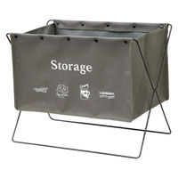 LIV PLUS ベストコ 収納ボックス 折りたたみ L グレー 無地 フロアーラック ND-6126 1個