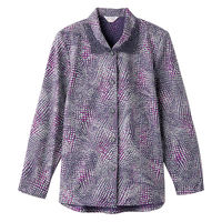 ケアファッション ワンタッチテープ後ろ長めブラウス 青パープル M W0182058221 1着（直送品）