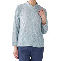 ケアファッション ロングファスナーTシャツ ブルー LL W0182059833 1着（直送品）