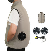 万方商事 空調ベスト ファン付き バッテリー無し カーキ Lサイズ ap143-bk-l 1S(1S)（直送品）