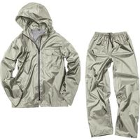 マック Makku いぶし銀レインスーツ2 ライトグレー 4L AS410052 1着 696-5247（直送品）