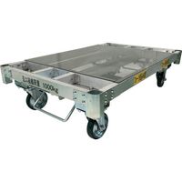 神戸車輌製作所 カンベ アルミ平床台車4輪プッシュロック キャスター150φ ALH1275-150-4P 1台 696-9247（直送品）