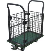 トラスコ中山 TRUSCO ハイグレード運搬車 金網付 740X460 ストッパー付 107SEBN 1台 698-2375（直送品）