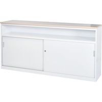 TRUSCO CVAカウンター W1800中棚付ハイカウンター(天板カラー:ナチュラル(木目調)) CVA-18HST-NA 1台（直送品）