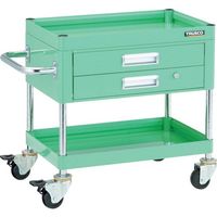トラスコ中山 TRUSCO ツールワゴン ファルコンワゴン600X400 2段引出付 ゴム車輪 ヤンググリーン FAW-662X-YG 1台（直送品）