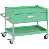 トラスコ中山 TRUSCO ツールワゴン ファルコンワゴン750X500 1段引出付 ゴム車輪 ヤンググリーン FAW-672V-YG 1台（直送品）