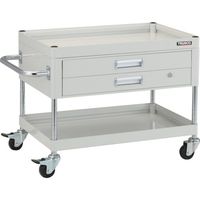 トラスコ中山 TRUSCO ツールワゴン ファルコンワゴン750X500 2段引出付 ゴム車輪 ホワイト FAW-672X-W 1台（直送品）