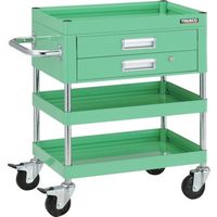 トラスコ中山 TRUSCO ツールワゴン ファルコンワゴン600X400 2段引出付 ゴム車輪 ヤンググリーン FAW-763X-YG 1台（直送品）
