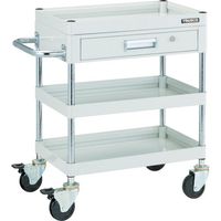 トラスコ中山 TRUSCO ツールワゴン ファルコンワゴン600X400 1段浅引出付 ゴム車輪 ホワイト FAW-763Z-W 1台（直送品）