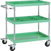 トラスコ中山 TRUSCO ツールワゴン ファルコンワゴン750X500 仕切板付 ゴム車輪 ヤンググリーン FAW-973S2-YG 1台（直送品）