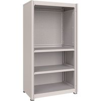 TRUSCO M3中量棚 背板・側板付 W1200XD595XH1800 中棚2段 パンチングパネル付 M36364IPP3SG 1台（直送品）