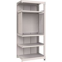 TRUSCO M3中量棚 背板付 W900XD595XH2100 中棚3段 パンチングパネル付 連結 M3U7365IPP3SGB 1台（直送品）