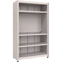 TRUSCO M3中量棚 背板・側板付 W1200XD595XH2100 中棚3段 パンチングパネル付 M3U7465IPP4SG 1台（直送品）