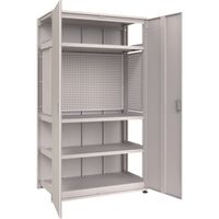 TRUSCO M3中量棚 背板・扉付 W1200XD595XH2100 中棚3段 パンチングパネル付 連結 M3U7465IPP4SGRB（直送品）