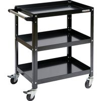 トラスコ中山 TRUSCO ツールワゴン ラビットワゴン 600×400 ハンドル付 ゴム車輪 ブラック RBW-763H BK 1台（直送品）