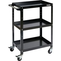 トラスコ中山 TRUSCO ツールワゴン ラビットワゴン 600×400 ハンドル付 ゴム車輪 ブラック RBW-963H BK 1台（直送品）