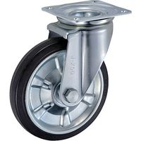 岐阜産研工業 UKAI 中荷重用キャスター 旋回(自在)金具 Jタイプ ゴム 車輪径250mm SJ-250 1個 690-7978（直送品）