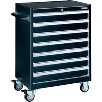 トラスコ中山 TRUSCO ローラーキャビネット ブラック 引出7段 100X7 TRC070BK 1台 699-6414（直送品）